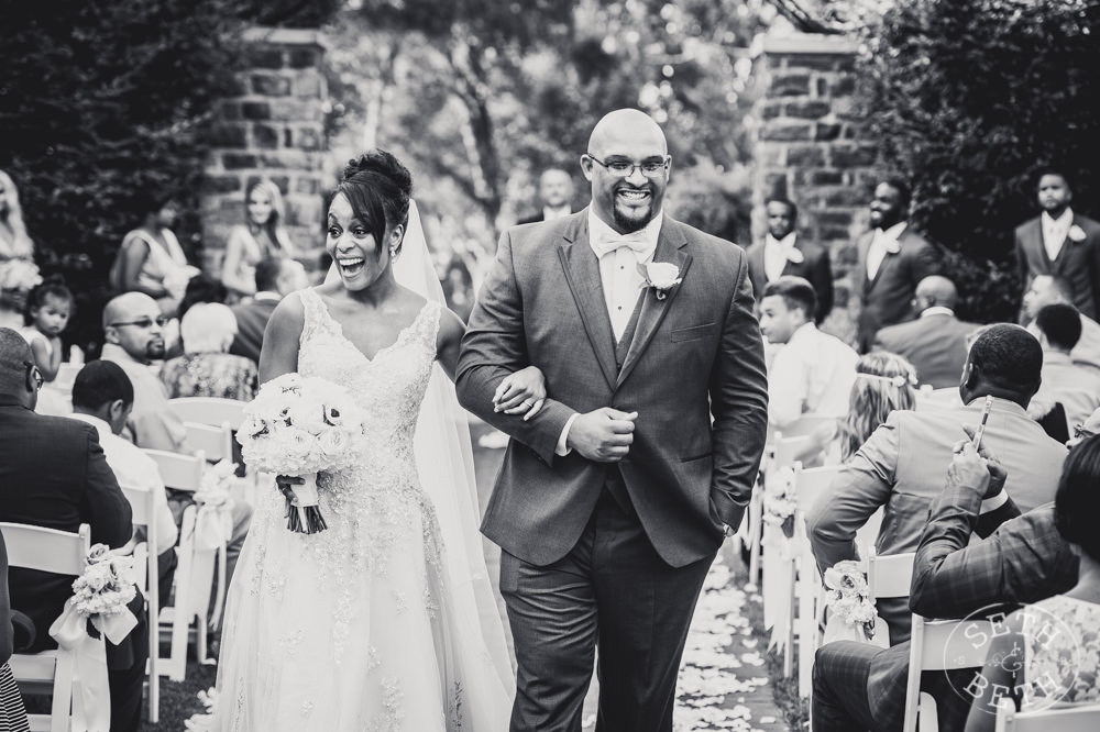 bride and groom leaving ceremony