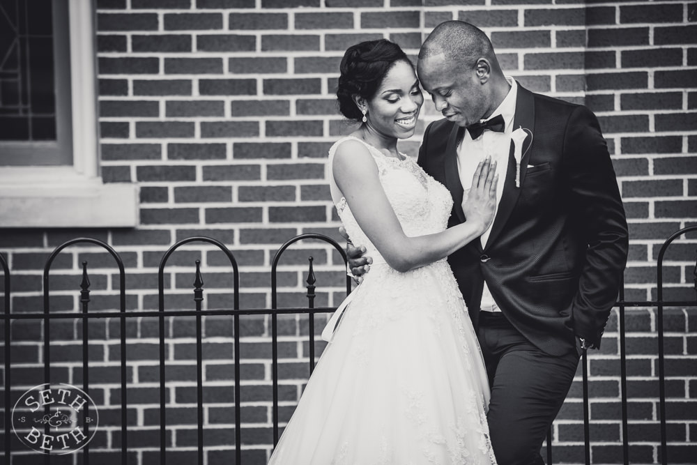 Bride and Groom at the Athletic Club Columbus Wedding 