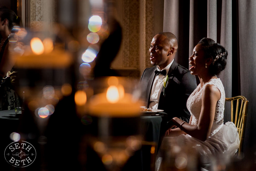 Bride and Groom Toast at the Athletic Club of Columbus