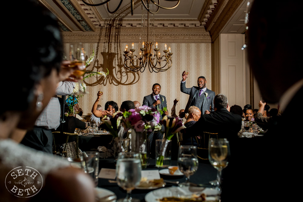 Bride and Groom Toast at the Athletic Club of Columbus