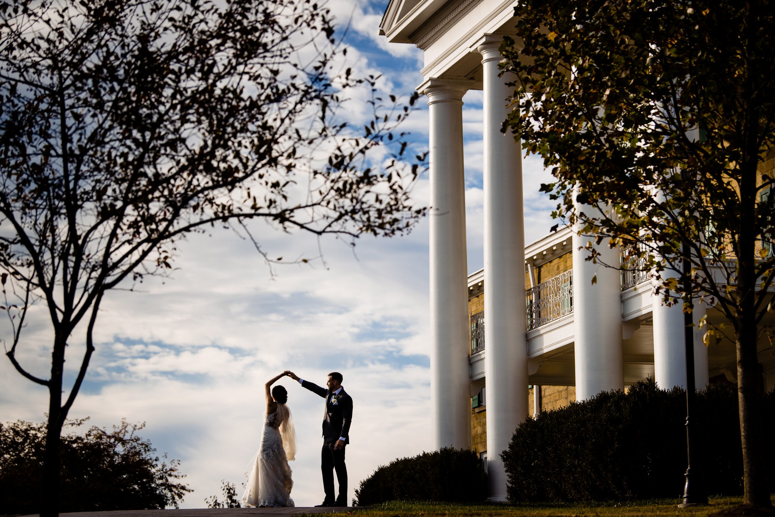 Bride and Groom at Bryn Du Mansion