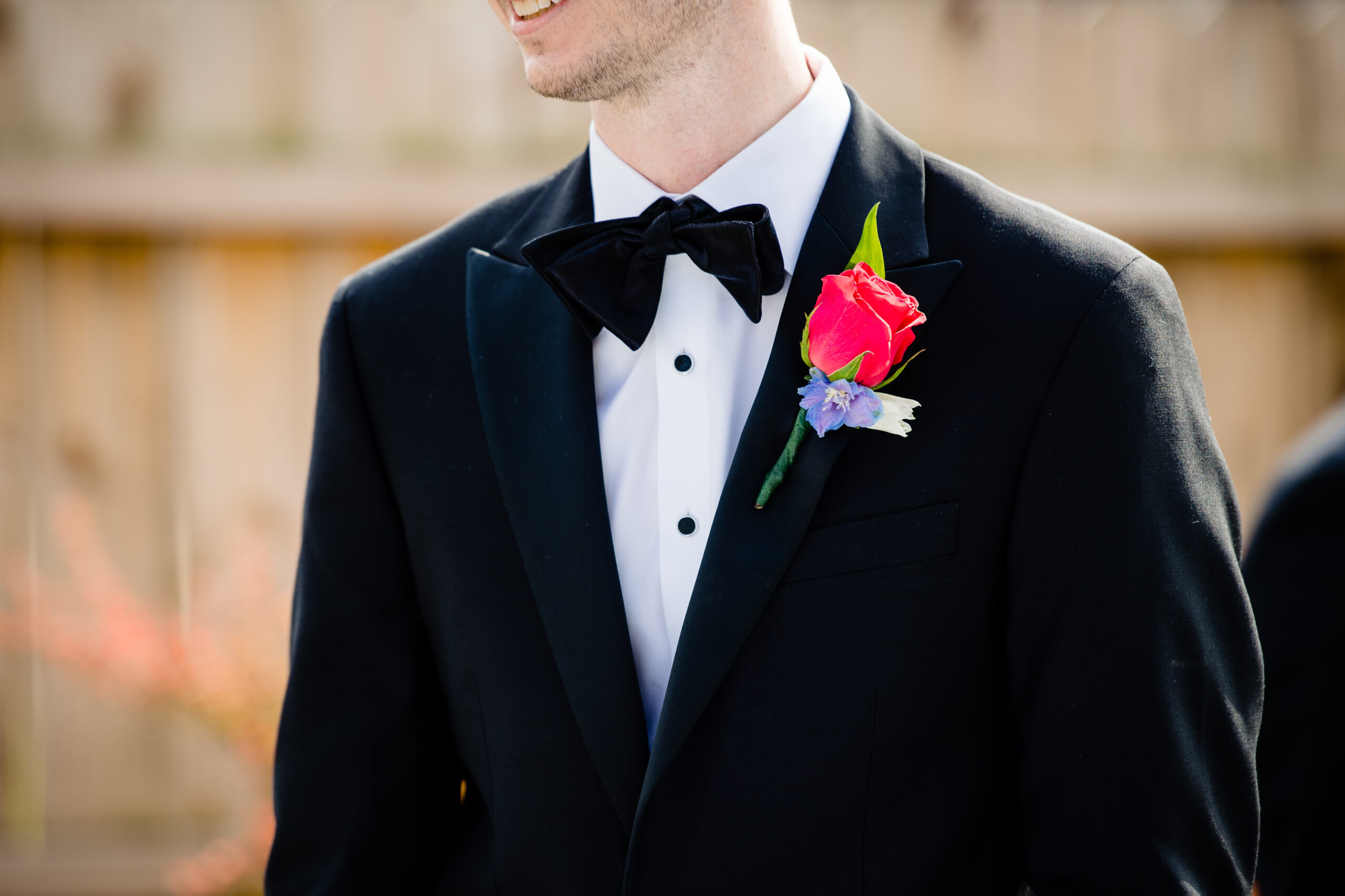 Groom gets ready for his COVID ceremony.