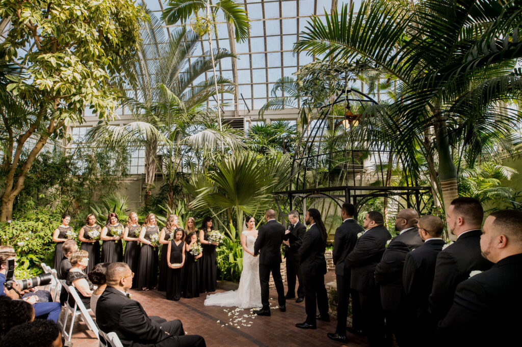 ceremony at Beautiful Botanical Garden Wedding 