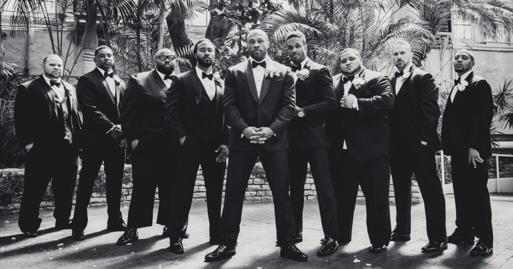 groomsmen at Beautiful Botanical Garden Wedding 