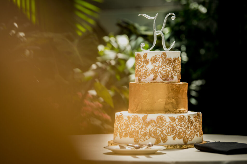 wedding cake at Beautiful Botanical Garden Wedding 