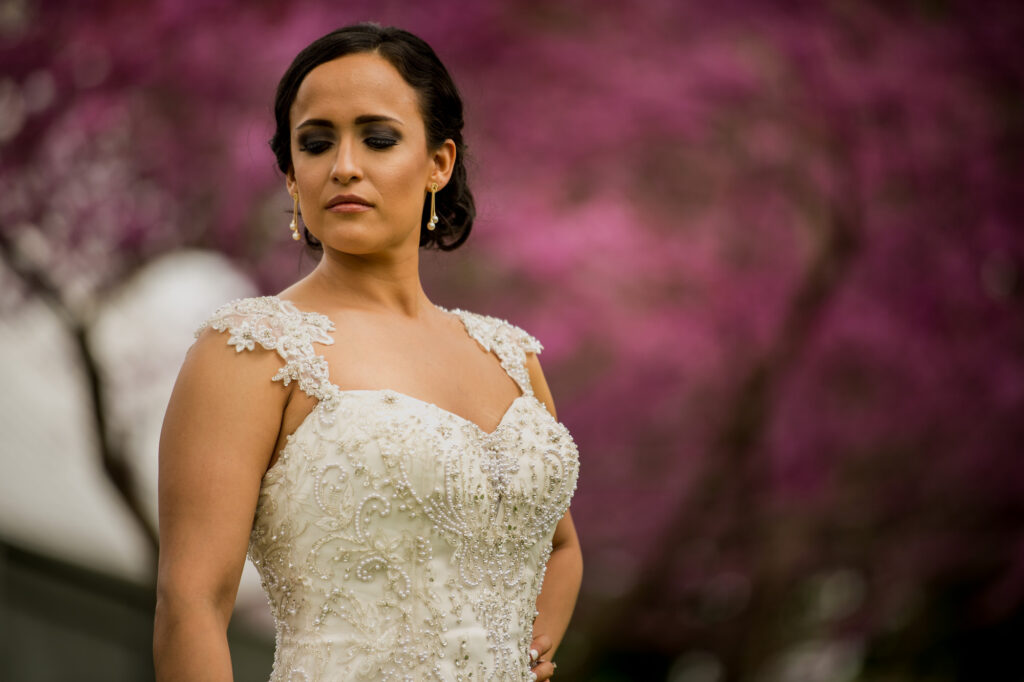 bride at Beautiful Botanical Garden Wedding 