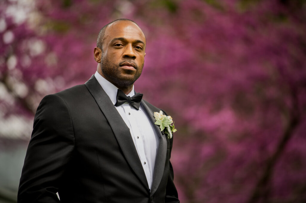 groom at Beautiful Botanical Garden Wedding 