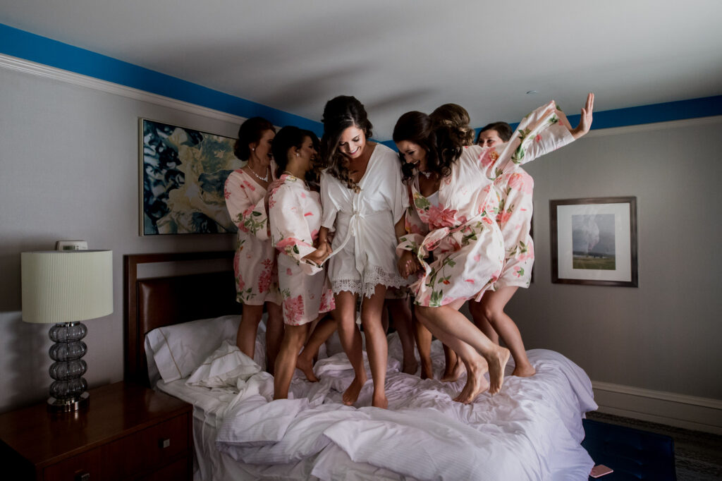 bridesmaids at Summer Westin Wedding Columbus