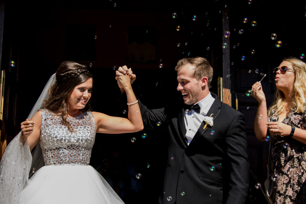 celebrating at Summer Westin Wedding Columbus