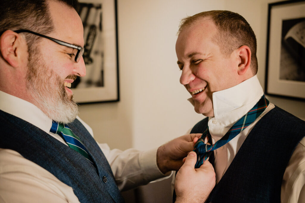 groom at Columbus Art Museum Wedding