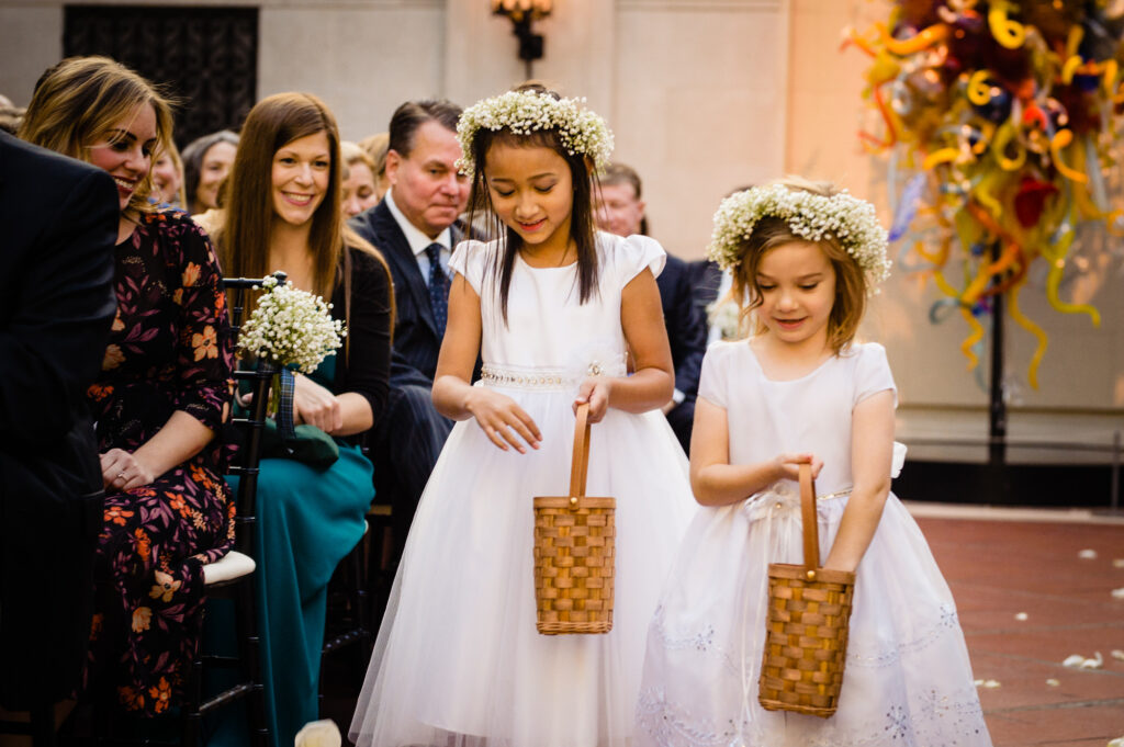 flower girls at Columbus Art Museum Wedding