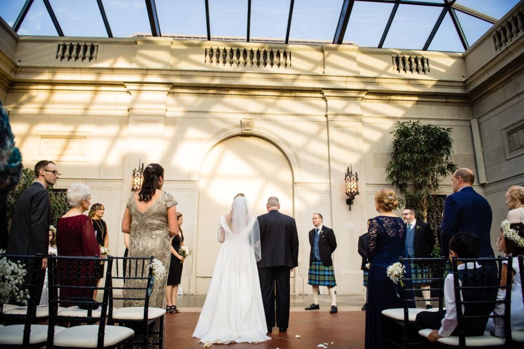 ceremony at Columbus Art Museum Wedding