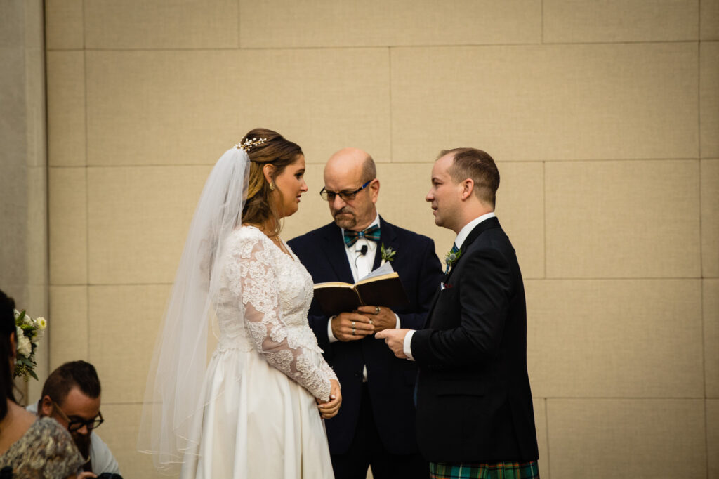 ceremony at Columbus Art Museum Wedding