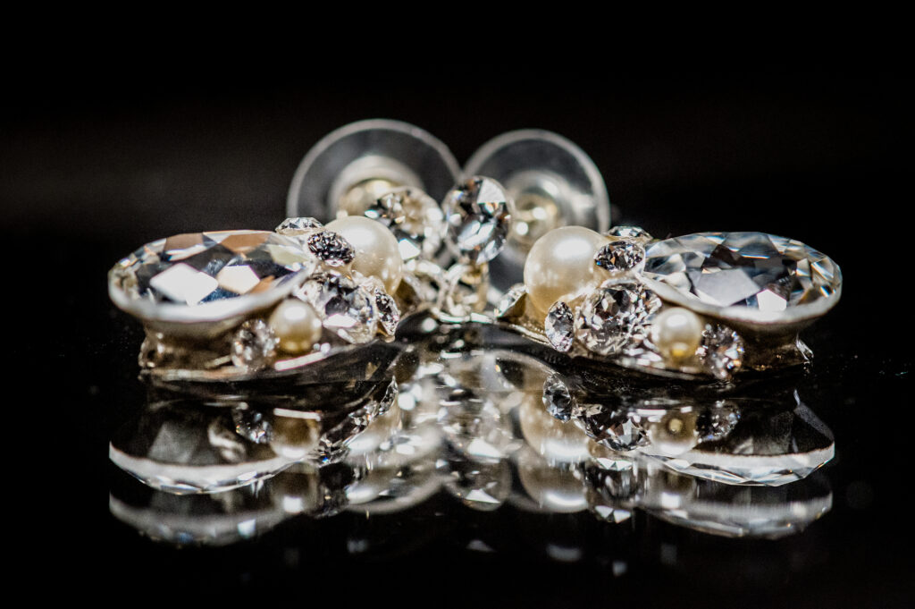 brides earrings at columbus ohio westin wedding