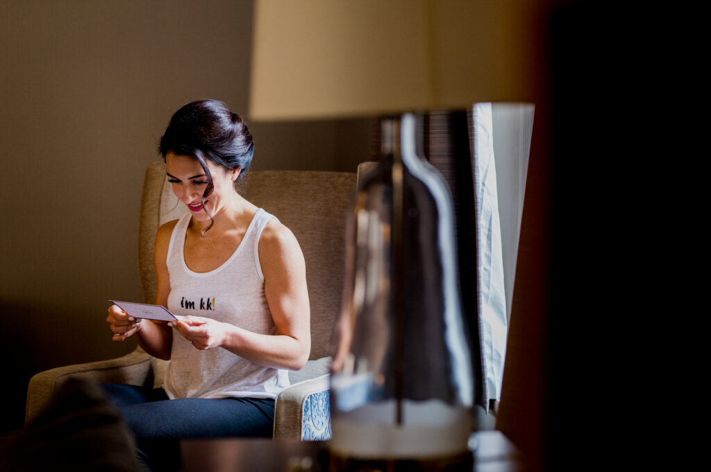 bride getting ready at Columbus Ohio Westin Wedding