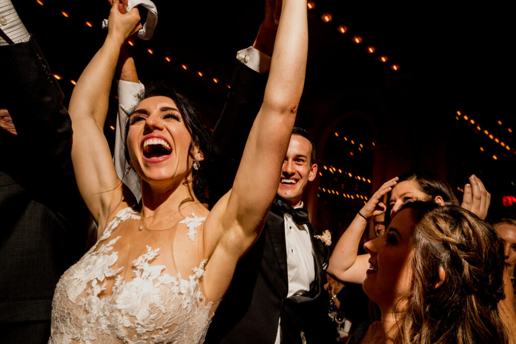 happy bride at columbus ohio westin wedding