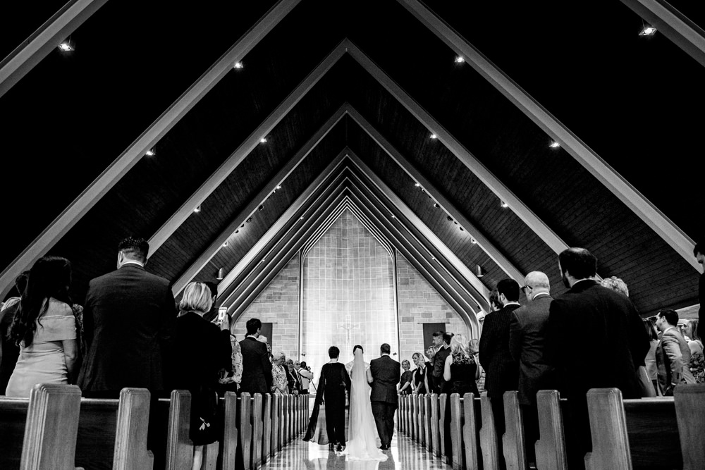 black and white portrait taken in downtown columbus by seth and Beth wedding photography