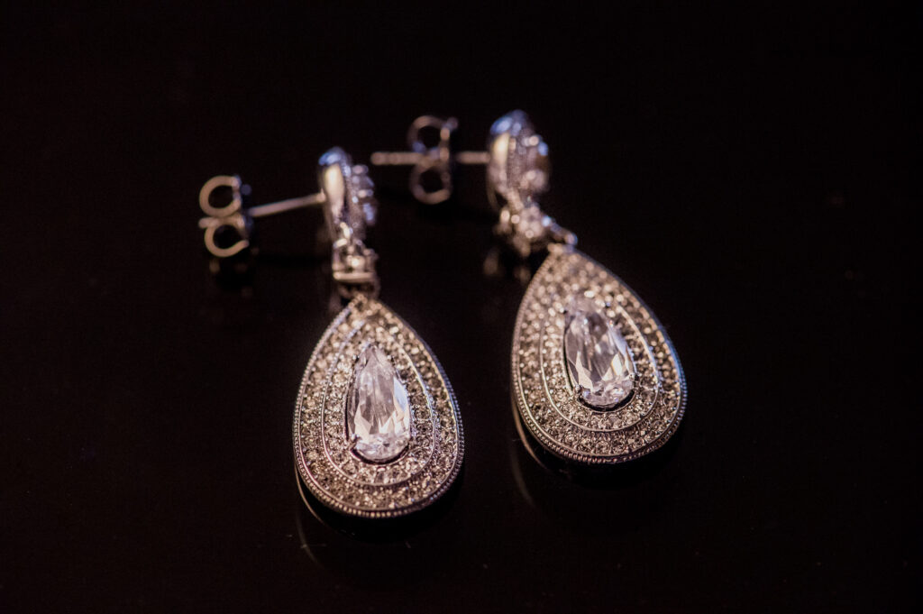 earrings at Franklin Park Conservatory Wedding