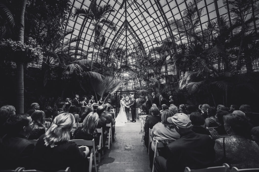 ceremony at Franklin Park Conservatory Wedding