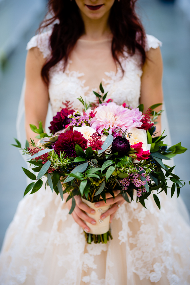 Flowers at Spring Wells Barn Wedding