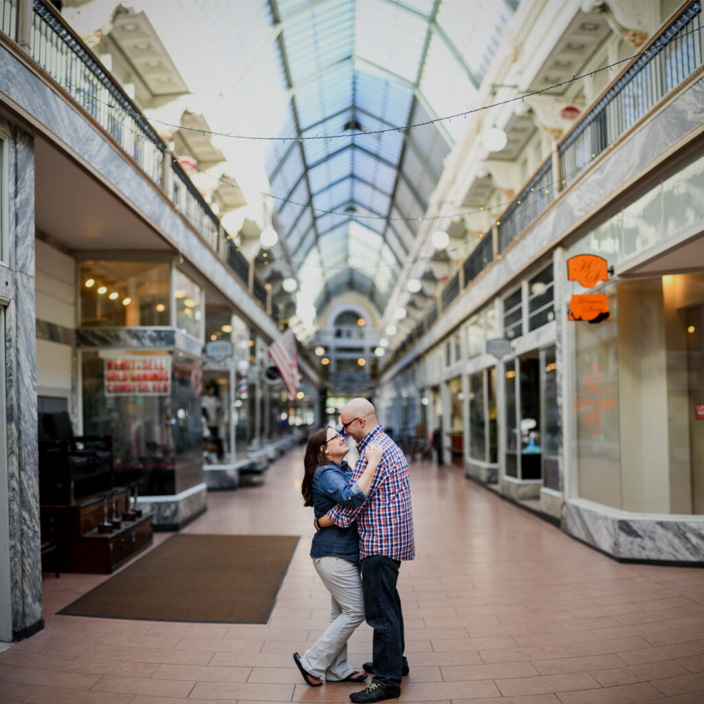 Cleveland Arcade Engagement Photos