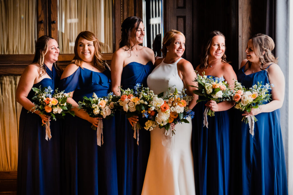 bridesmaid and bride