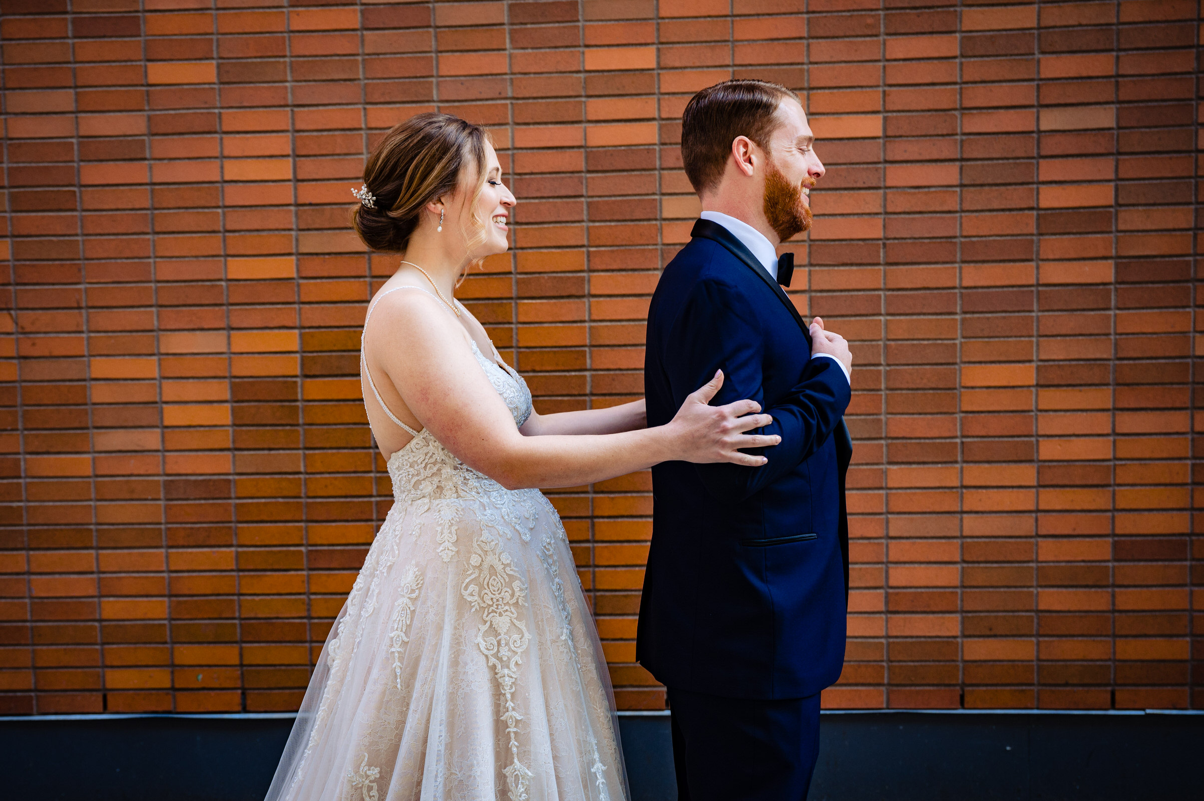 bride and groom reveal