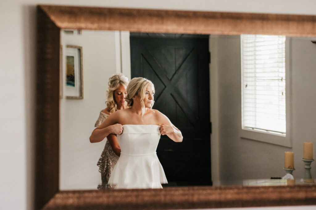 mom and daughter getting ready
