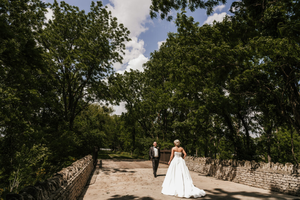 bride and groom first look
