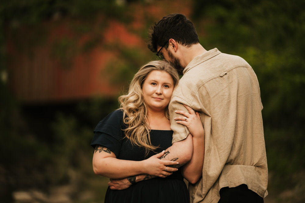 Everett Road Covered Bridge Engagement Session