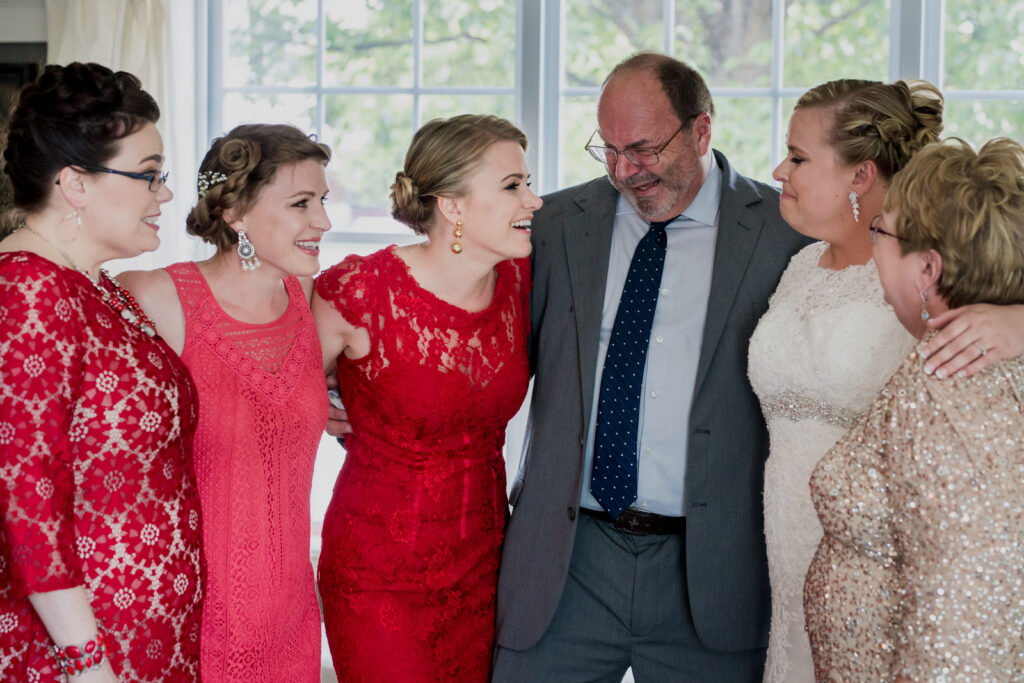 Large wedding family portrait in Ohio