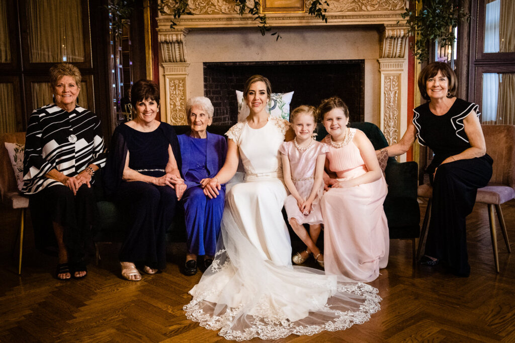 Large wedding family portrait in Ohio
