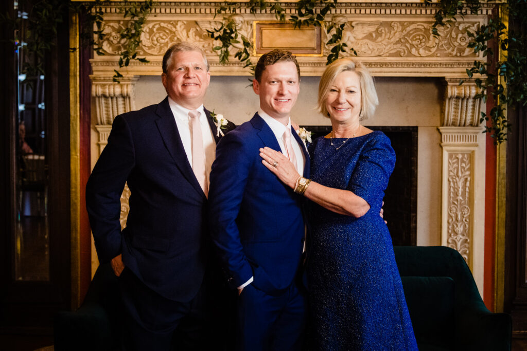 Bride and groom with grandparents