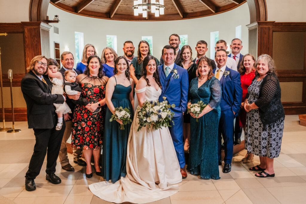 Bride and groom with grandparents