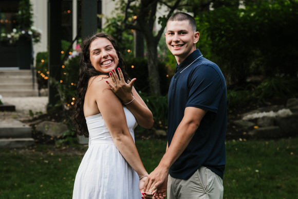 Orchard House Winery proposal in the gardens after dinner