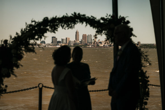 Pier W Wedding Photos with Lake Erie views